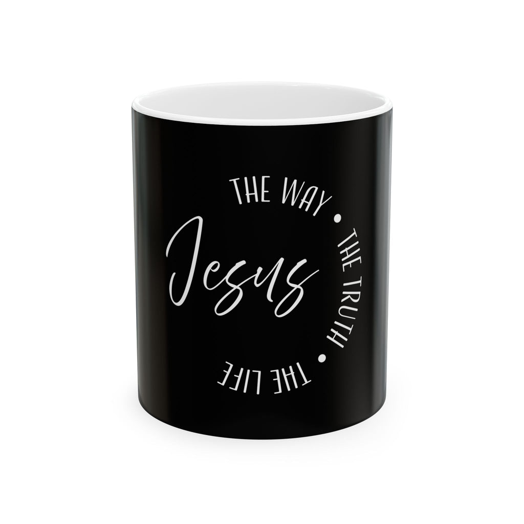 Ceramic Mug: Inspirational -Jesus (black)