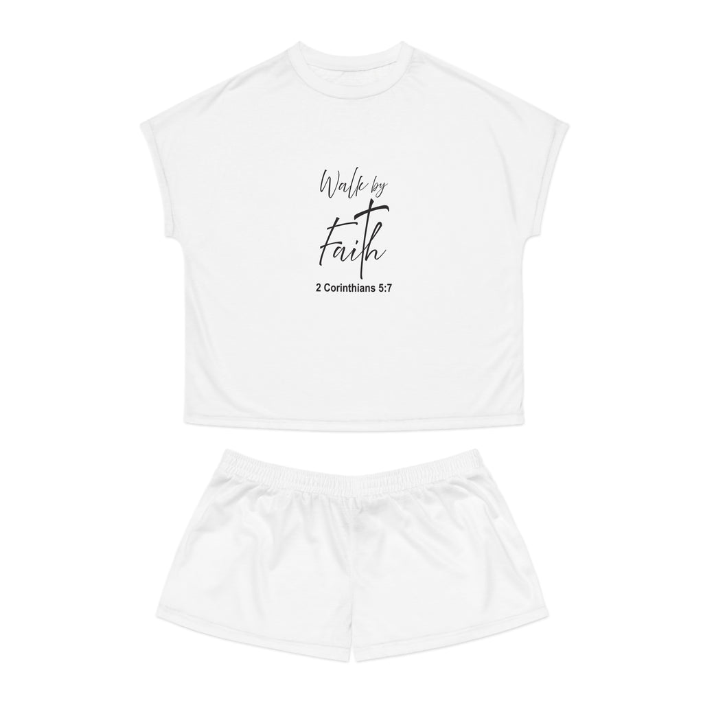 Short Pajama Set: Walk by faith
