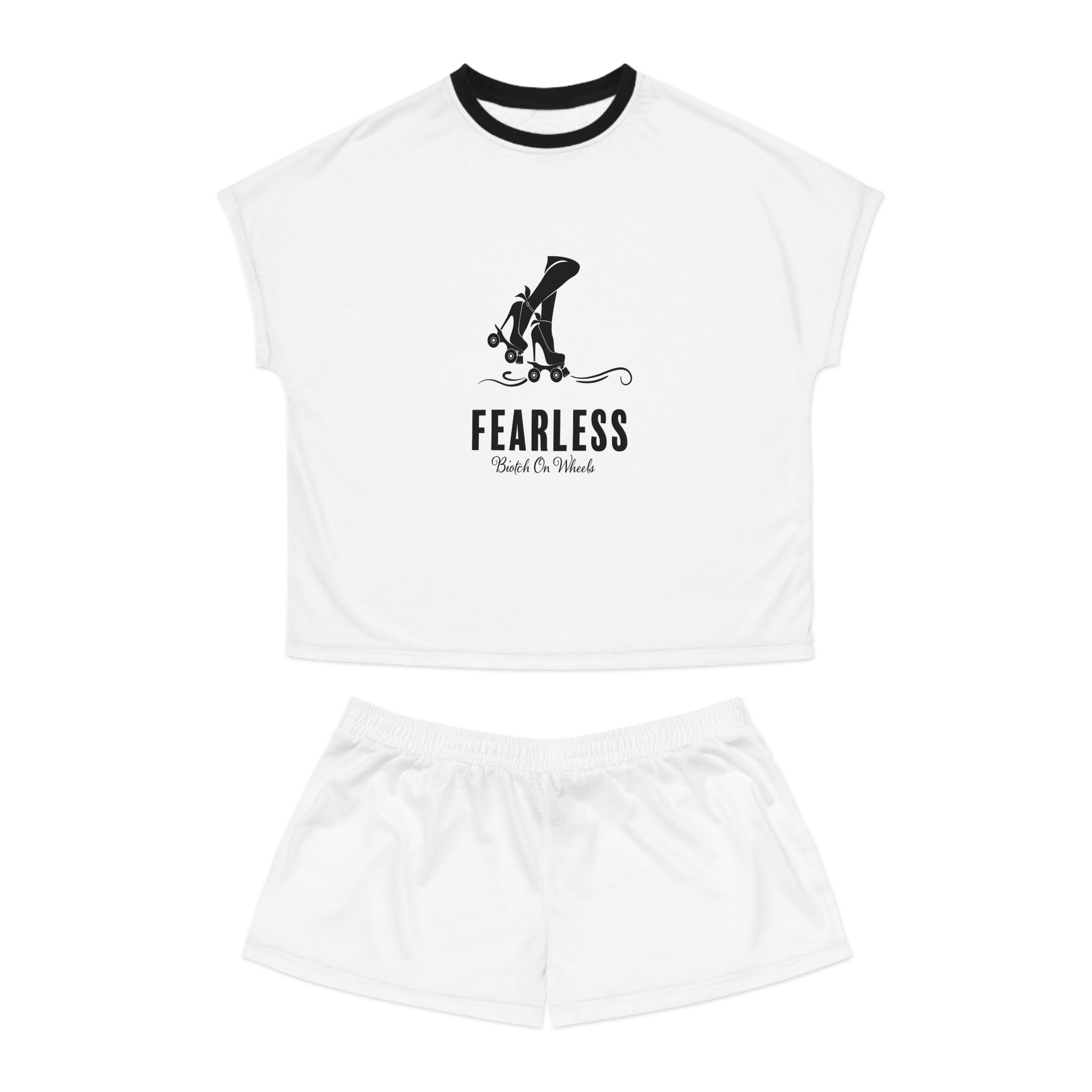 Short Pajama Set: Fearless Biotch on Wheels