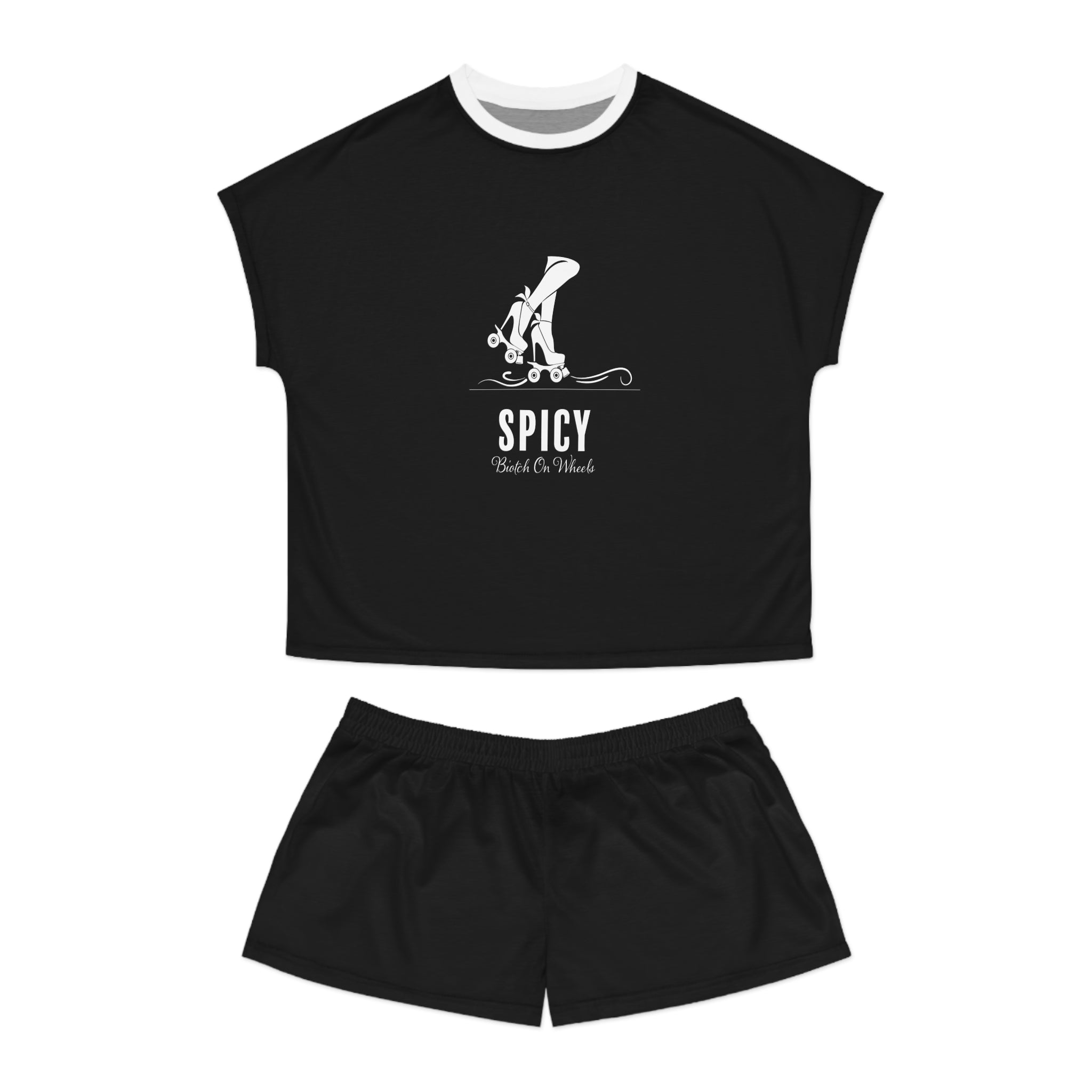 Short Pajama Set: Spicy Biotch on Wheels