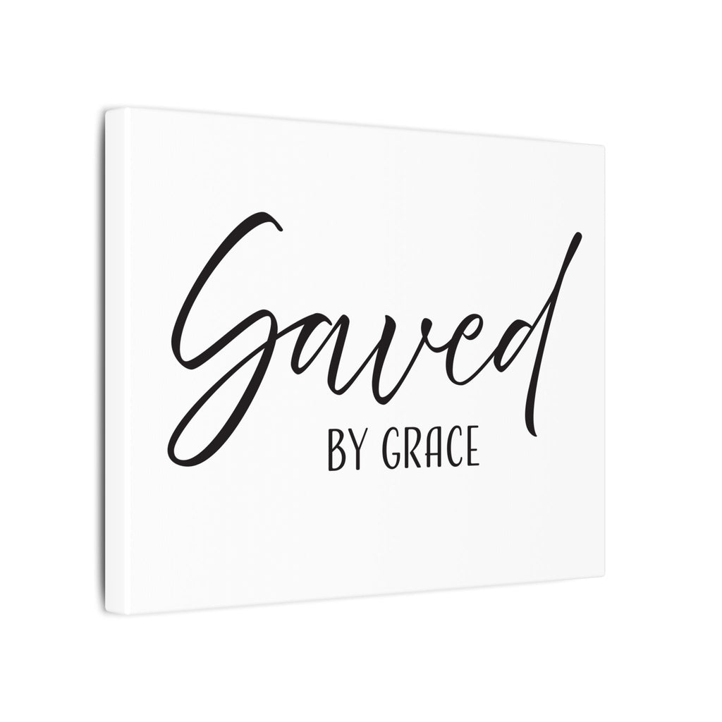 Saved by Grace Canvas Wall Art – Inspirational Christian Quote
