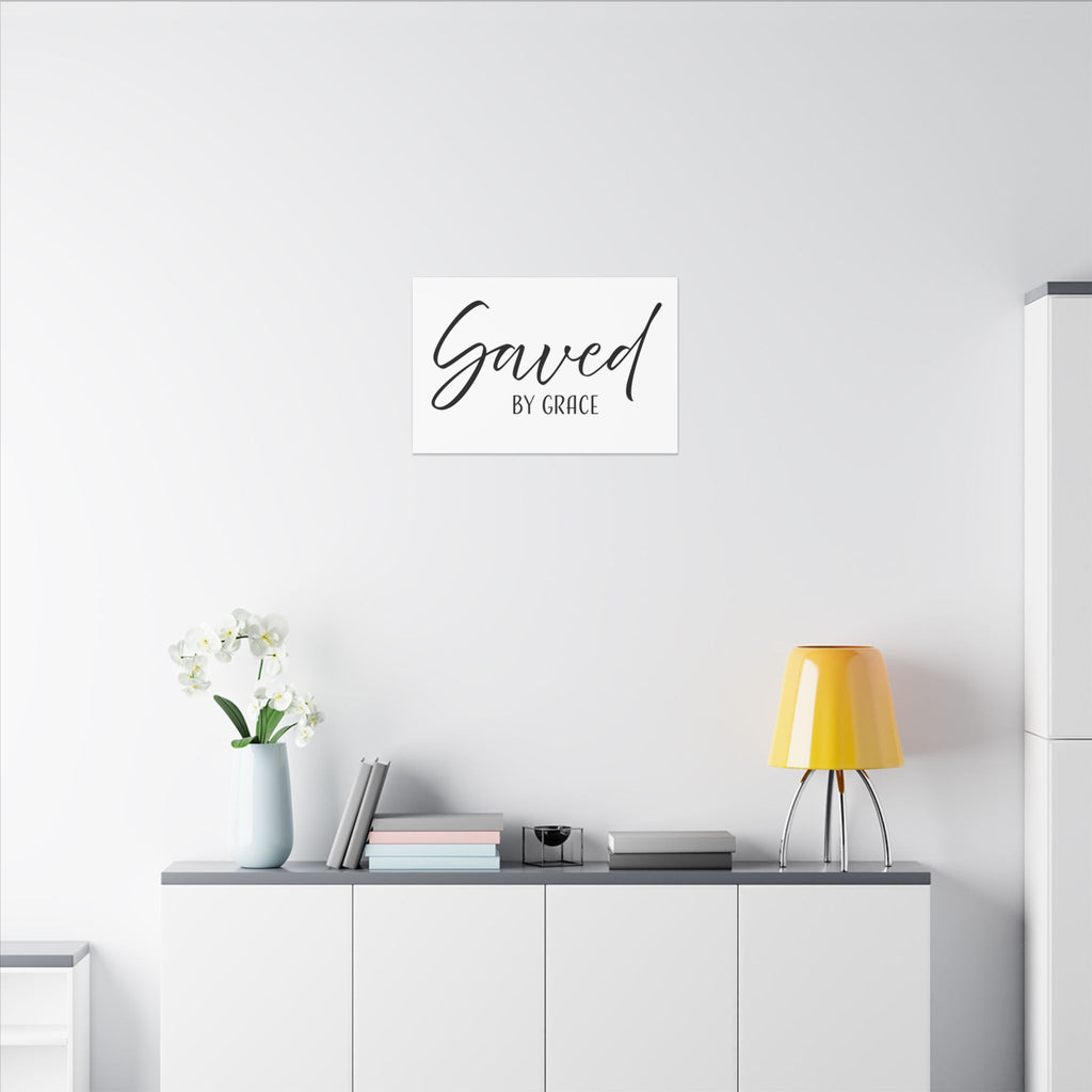Saved by Grace Canvas Wall Art – Inspirational Christian Quote