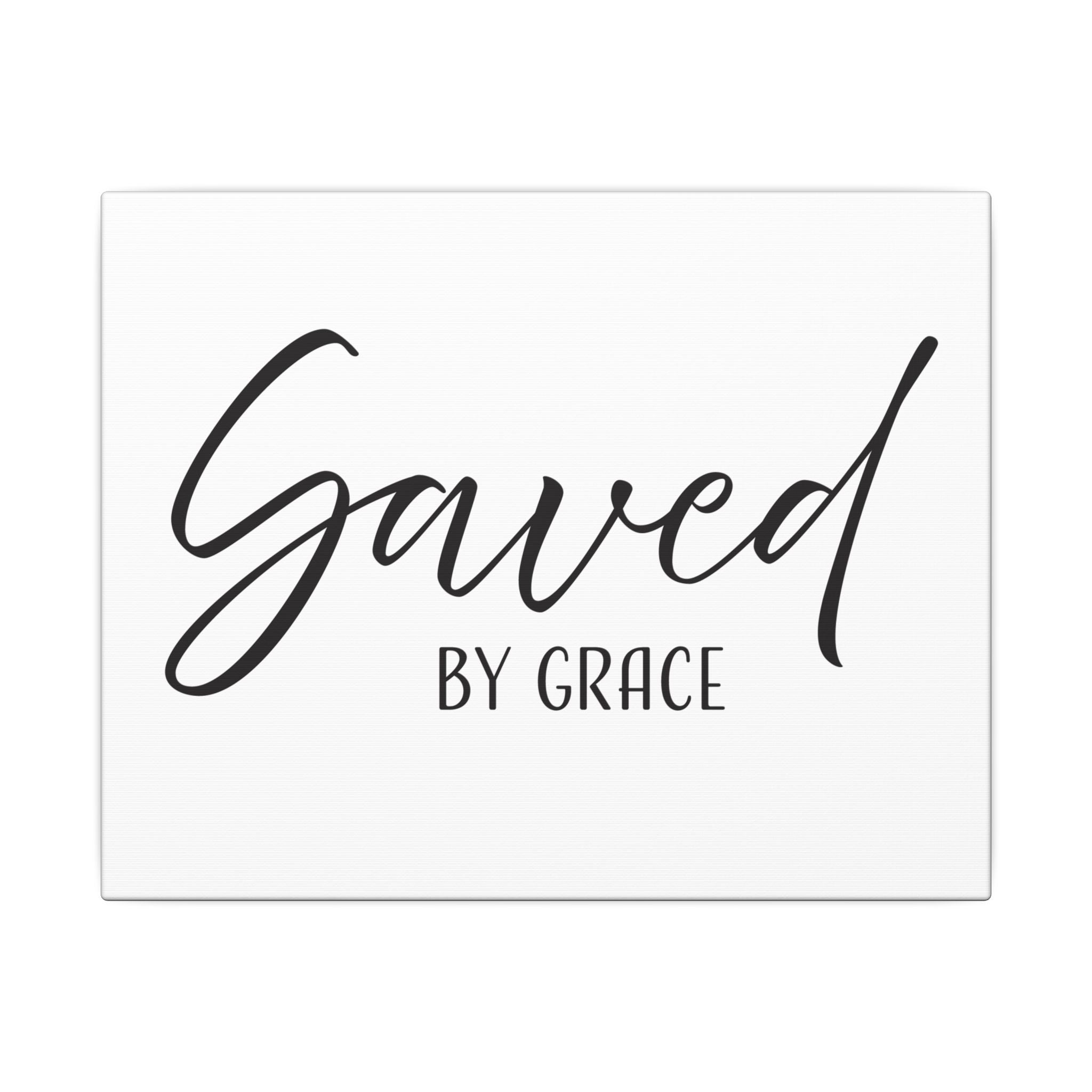 Saved by Grace Canvas Wall Art – Inspirational Christian Quote