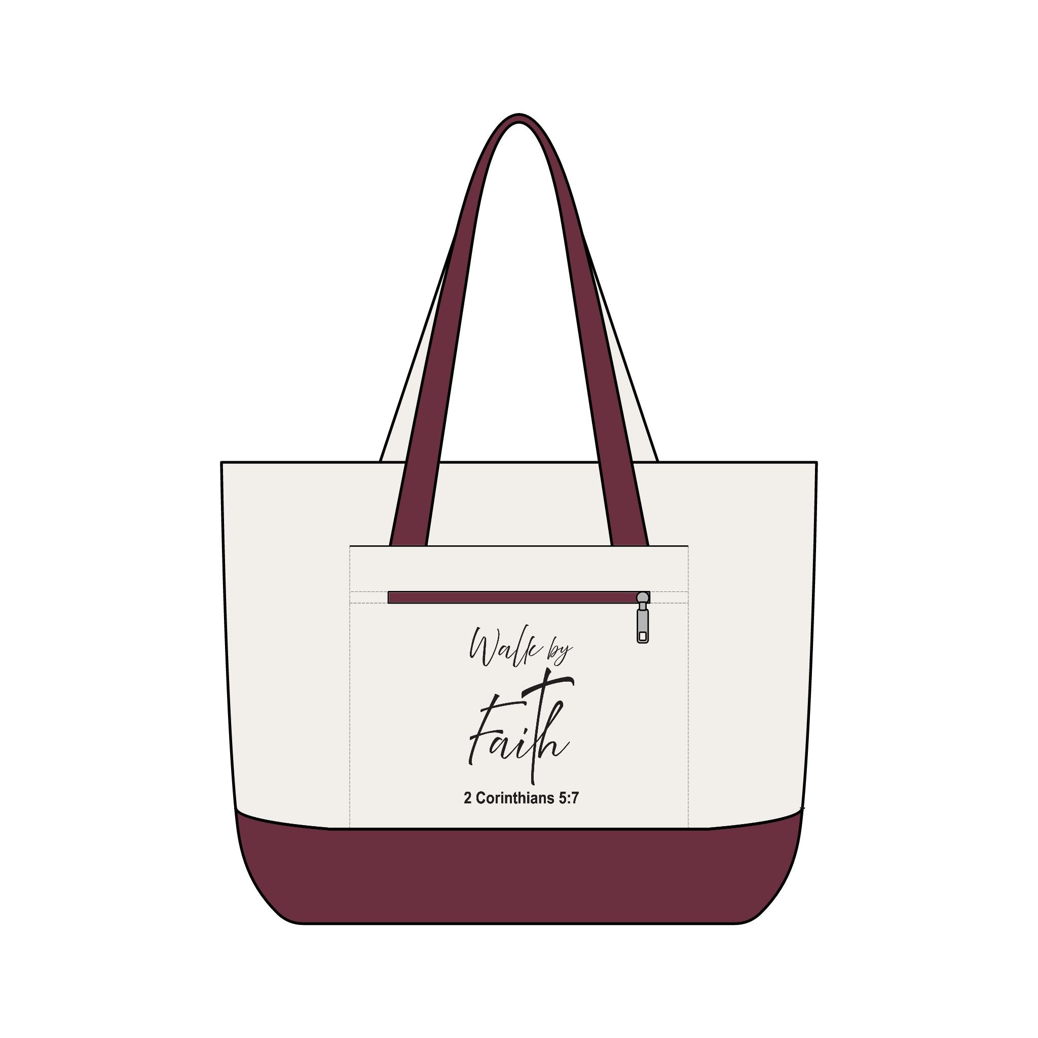 Tote Bag:  Inspirational - Walk by faith