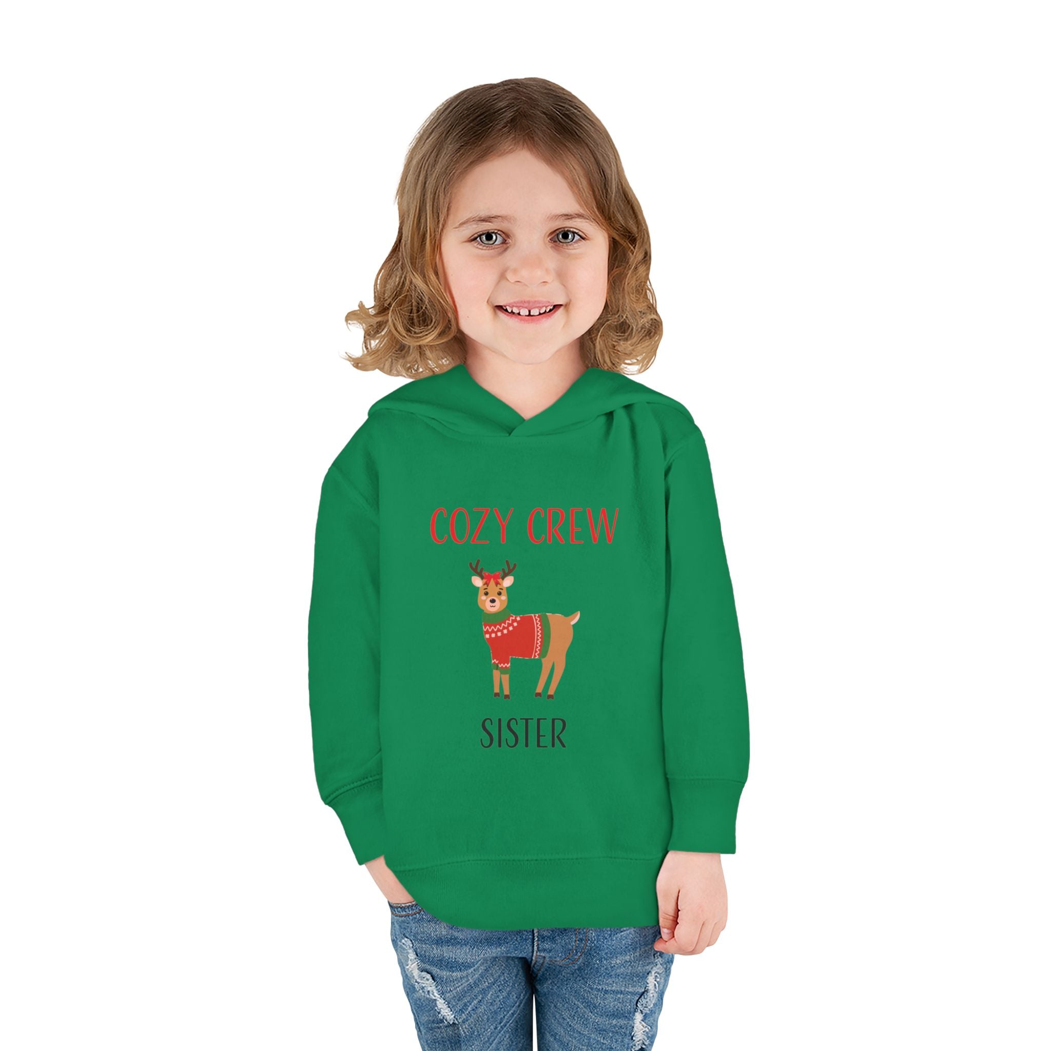 Hoodie: Cozy Crew Reindeer Sister (Toddler)