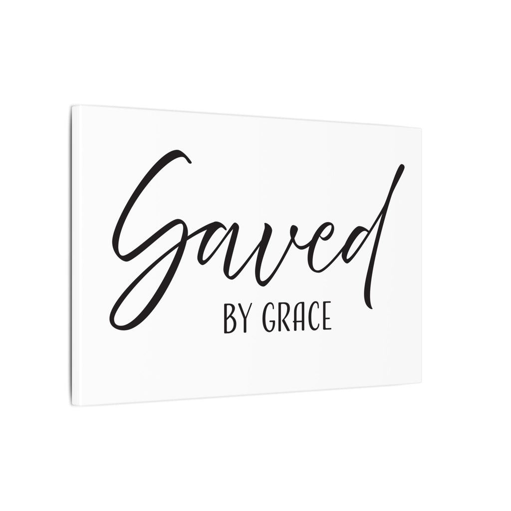 Saved by Grace Canvas Wall Art – Inspirational Christian Quote