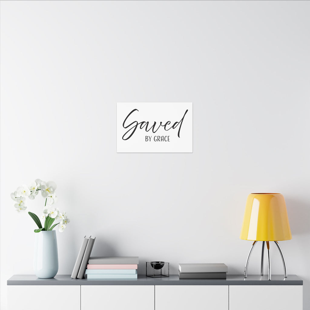 Saved by Grace Canvas Wall Art – Inspirational Christian Quote