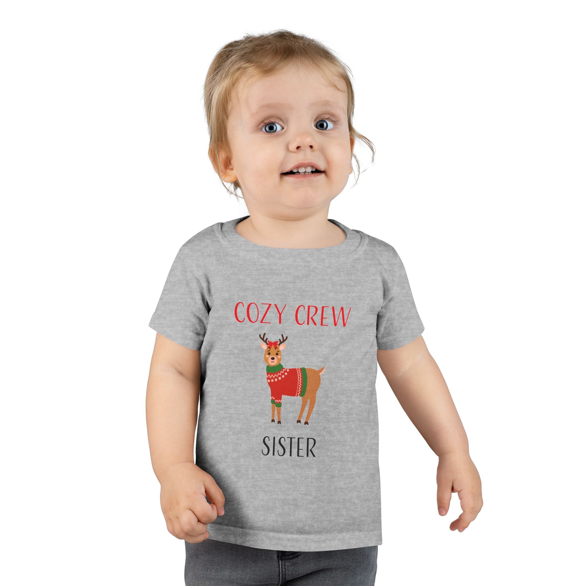 Teeshirt: Cozy Crew Reindeer Sister (Toddler)