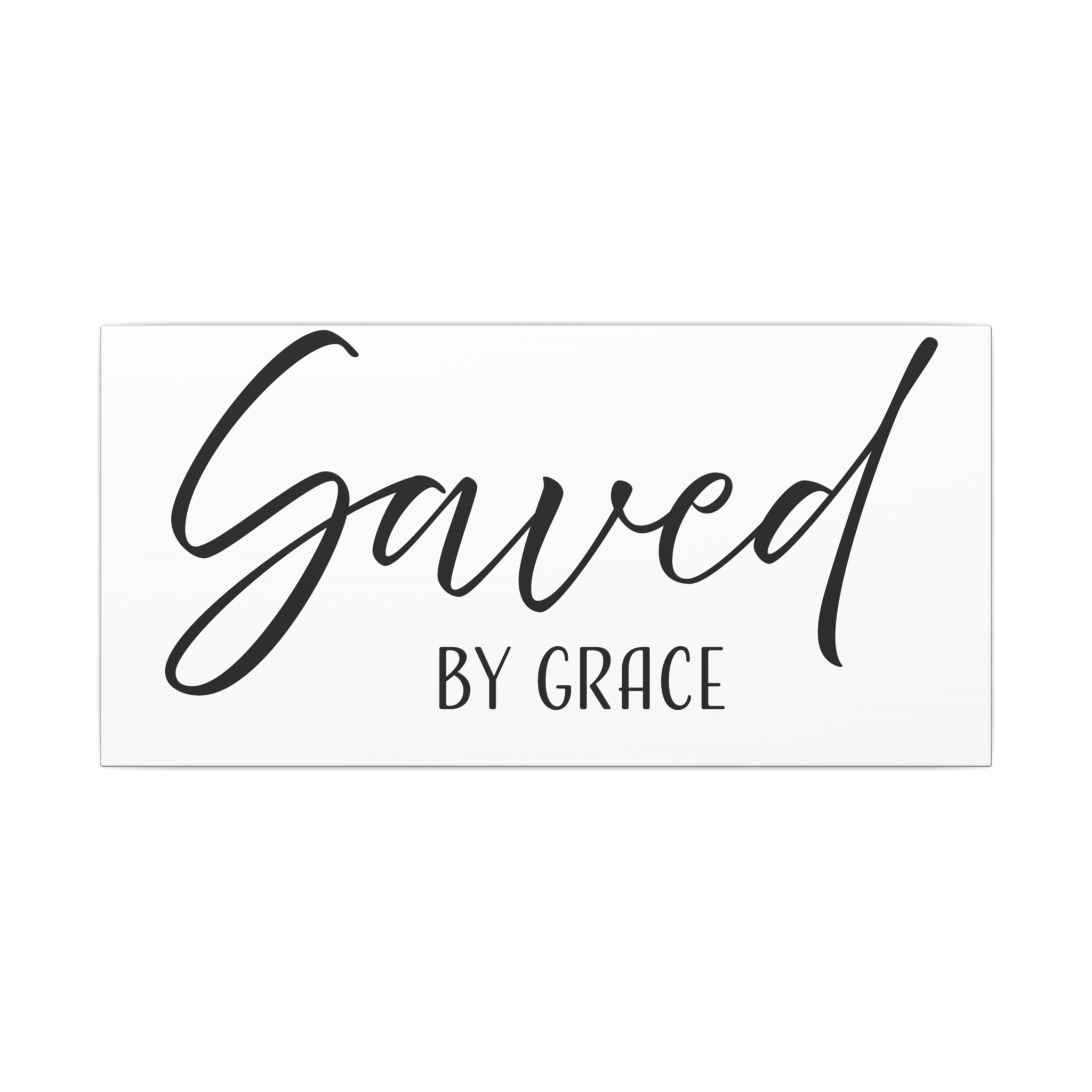 Saved by Grace Canvas Wall Art – Inspirational Christian Quote