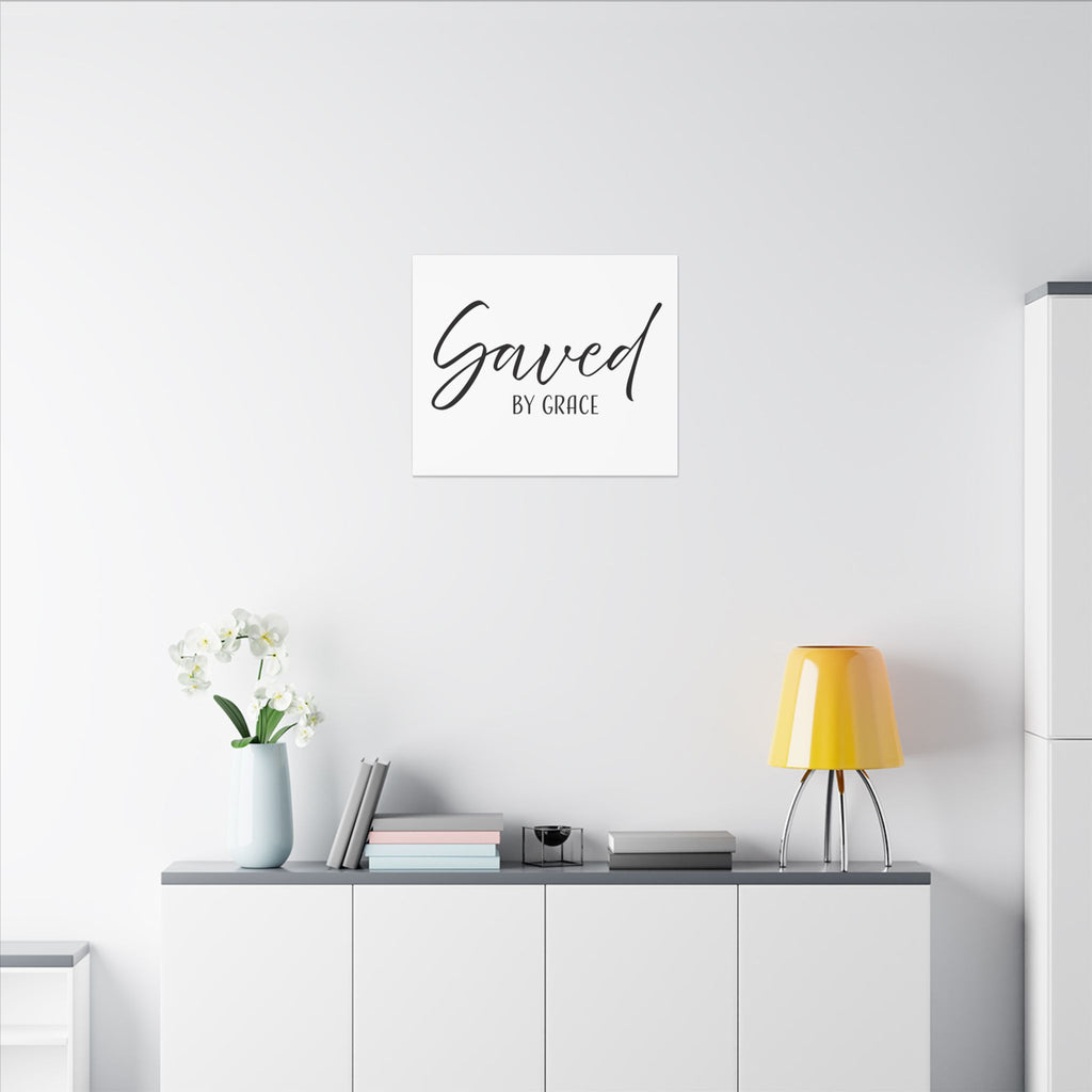 Saved by Grace Canvas Wall Art – Inspirational Christian Quote