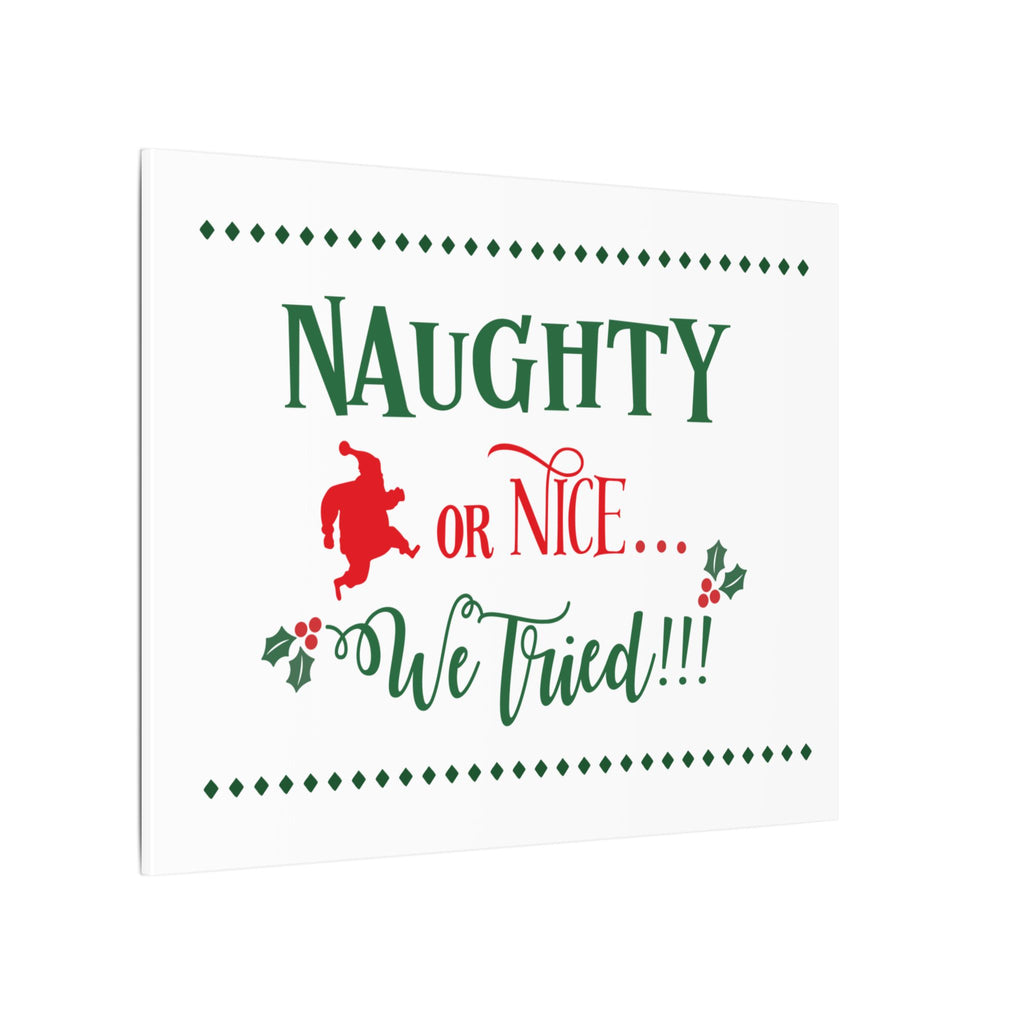 Naughty or Nice We Tried Canvas Wall Art — Funny Christmas Holiday Decor